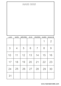 Activités - Calendrier coloriage Mars 2025