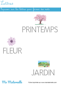 Moyenne section - Lettres : repasser sur les lettres