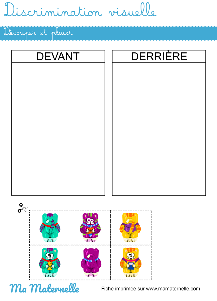 Moyenne section - Discrimination visuelle : découper et placer