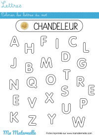 Moyenne section - Lettres : colorier les lettres du mot