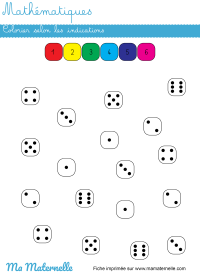 Moyenne section - Mathématiques : colorier selon les indications