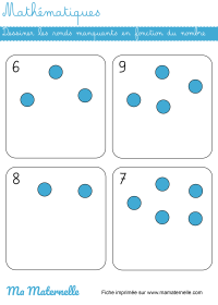 Grande section - Mathématiques : placer en fonction du nombre