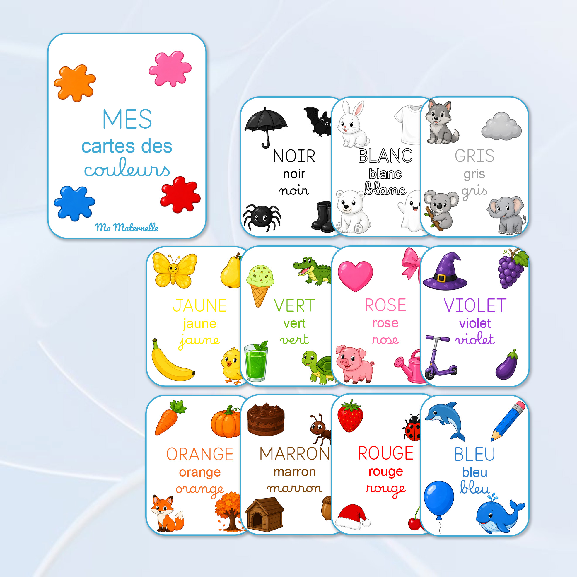 cartes couleurs maternelle à imprimer