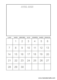 Activités - Calendrier coloriage Avril 2025