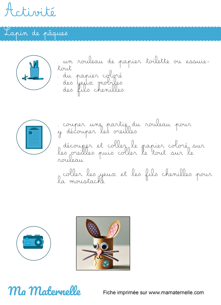 Activités - Activité : lapin de pâques