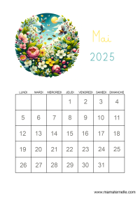 Activités - Calendrier coloriage Mai 2025