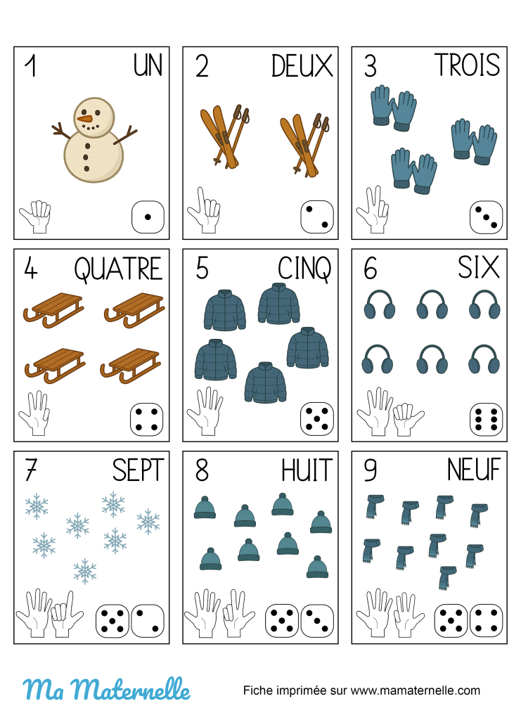 Grande section - Mathématiques : les nombres version hiver