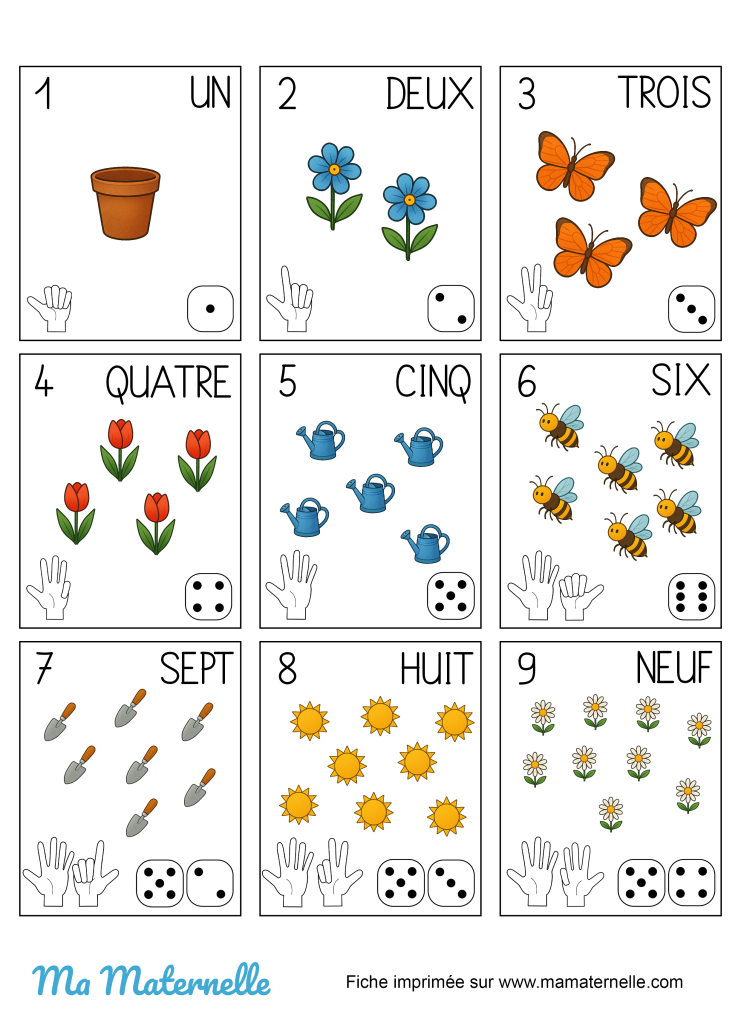 Grande section - Mathématiques : les nombres version printemps
