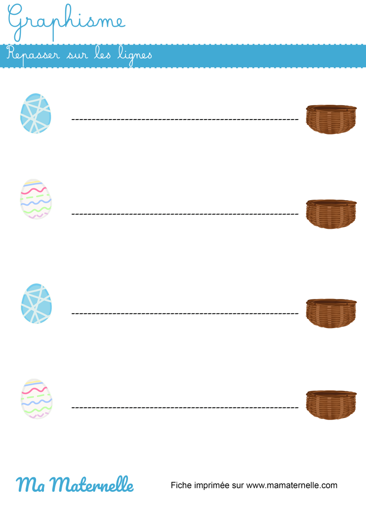 Petite section - Graphisme : repasser sur les lignes