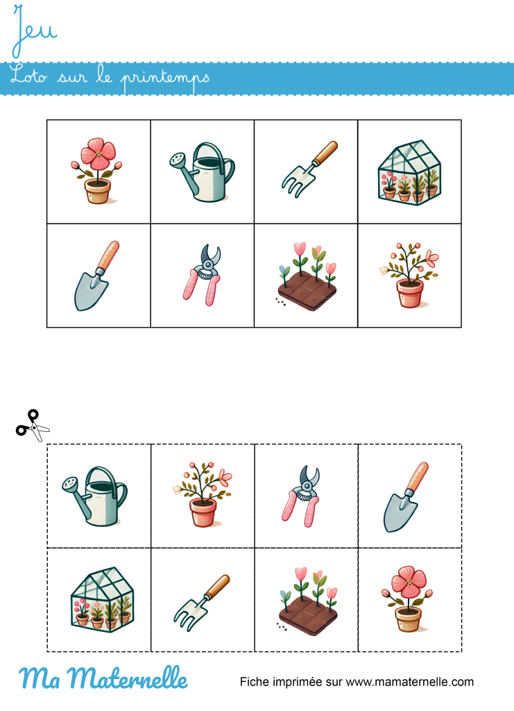 Activités - Jeu : loto sur le printemps