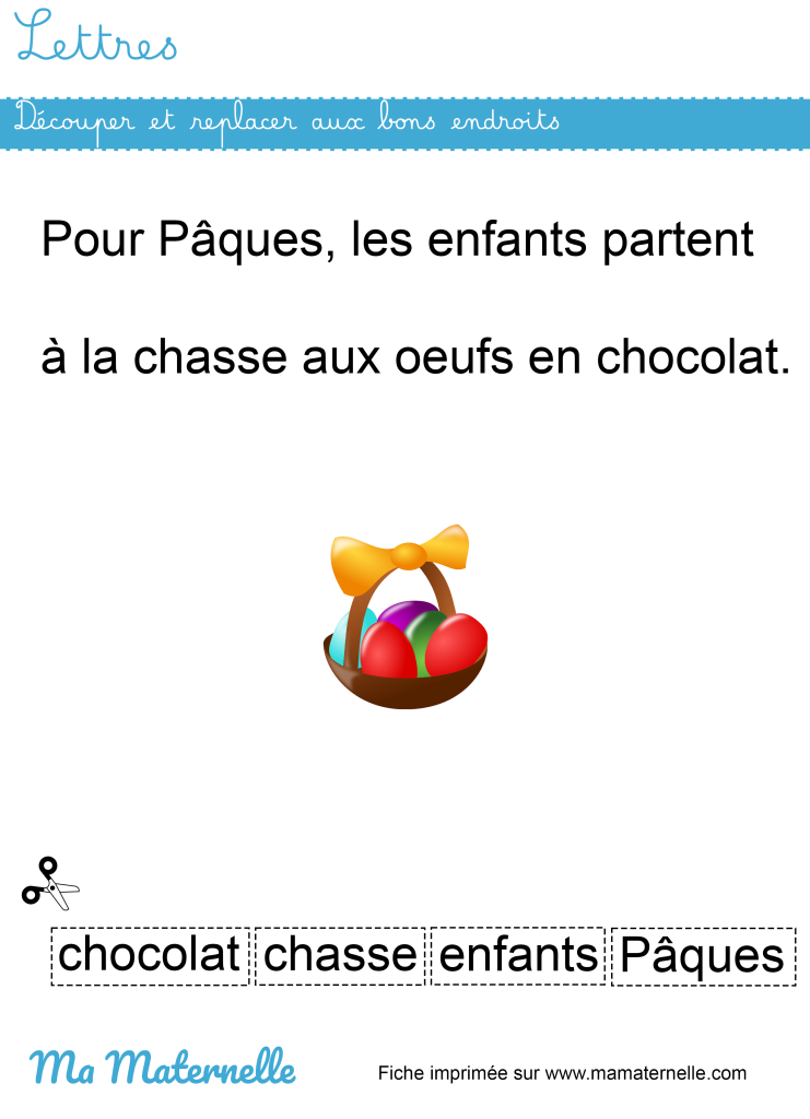 Grande section - Lettres : découper et replacer aux bons endroits