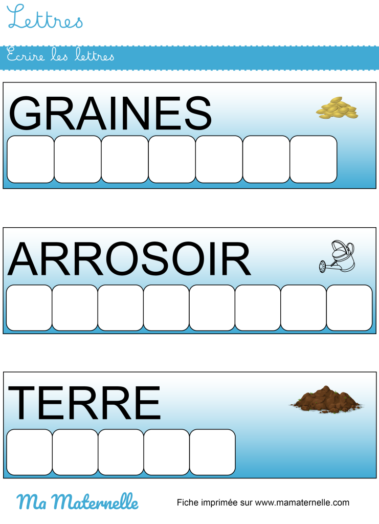 Moyenne section - Lettres : écrire les lettres