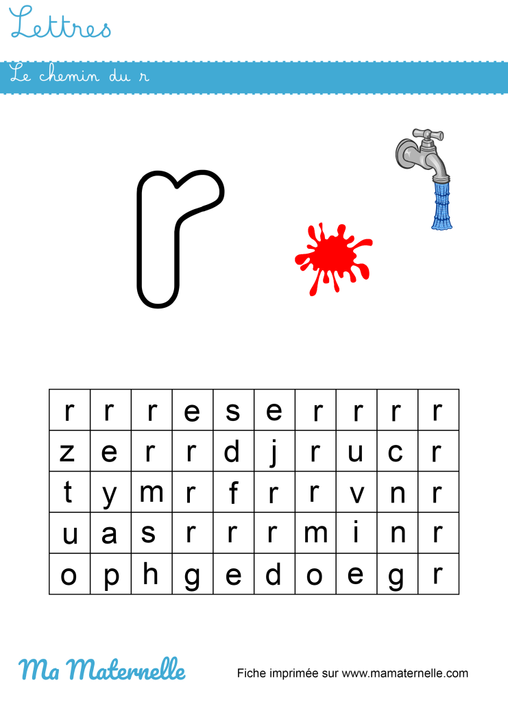 Grande section - Lettres : le chemin du r