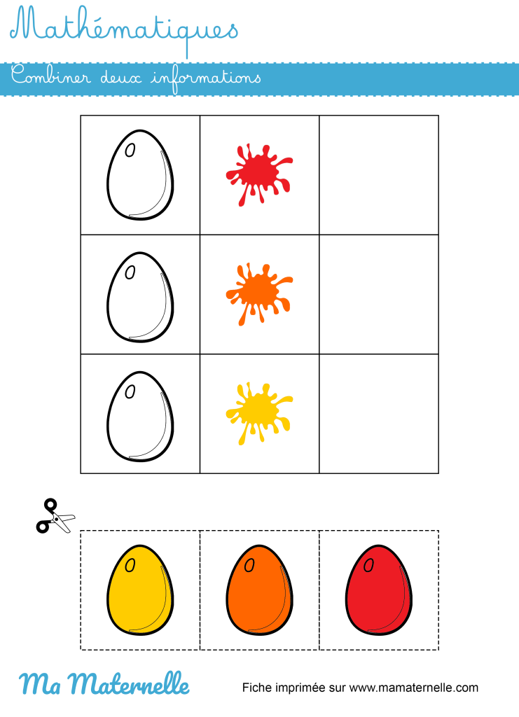 Moyenne section - Mathématiques : combiner deux informations