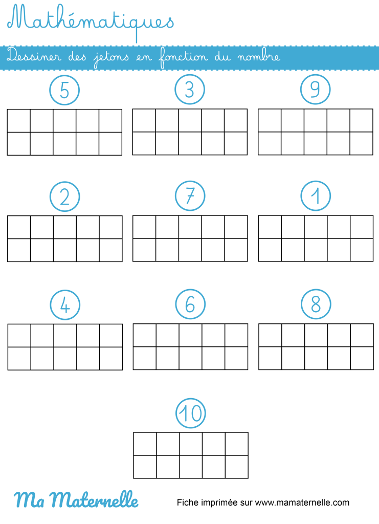 Grande section - Mathématiques : dessiner des jetons
