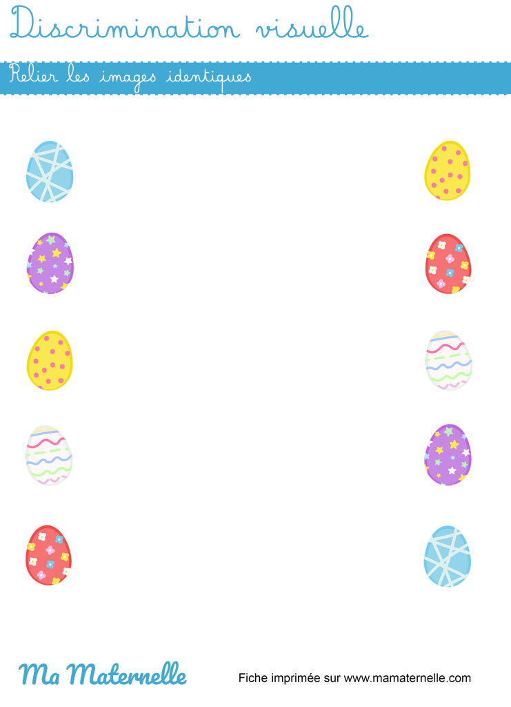 Petite section - Discrimination visuelle : relier les images identiques
