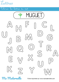 Moyenne section - Lettres : colorier les lettres du mot