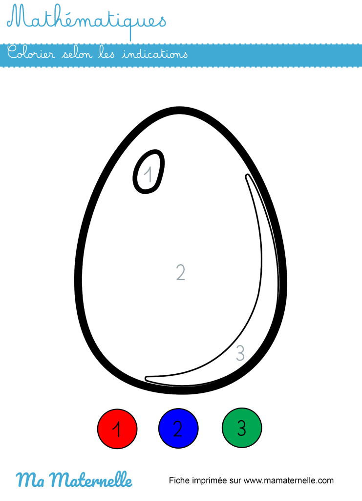 Petite section - Mathématiques : colorier selon les indications