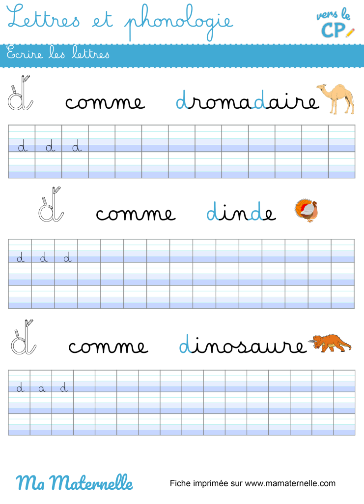 Vers le CP - Lettres et phonologie : écrire les lettres