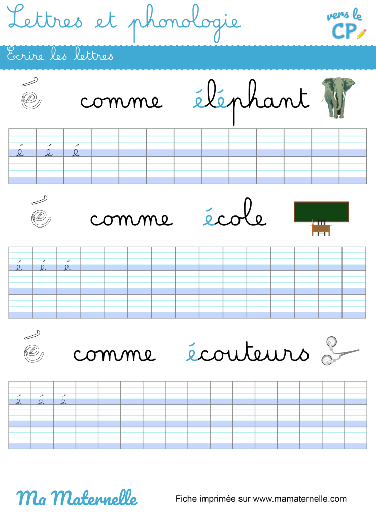 Vers le CP - Lettres et phonologie : écrire les lettres