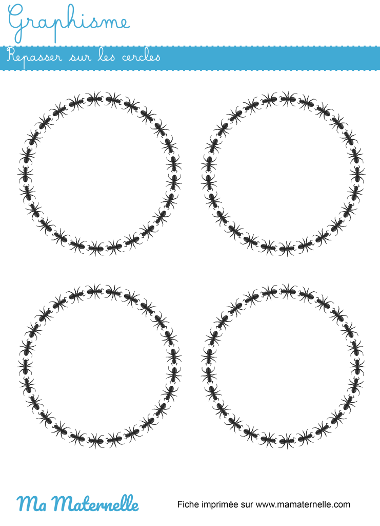 Grande section - Graphisme : repasser sur les cercles