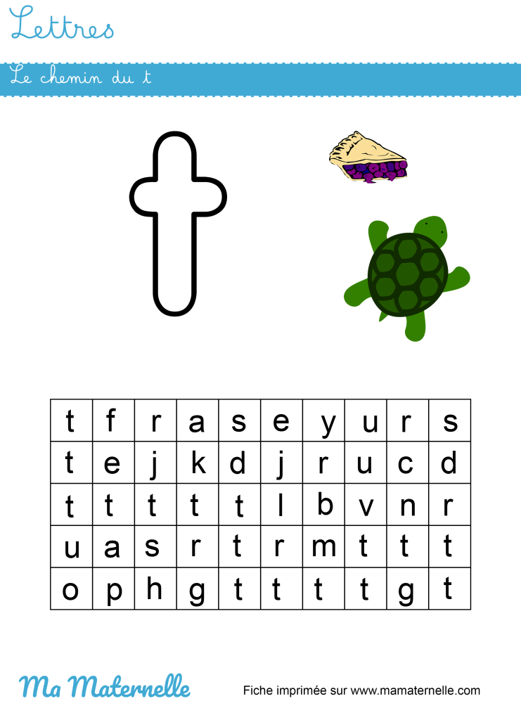 Grande section - Lettres : le chemin du t