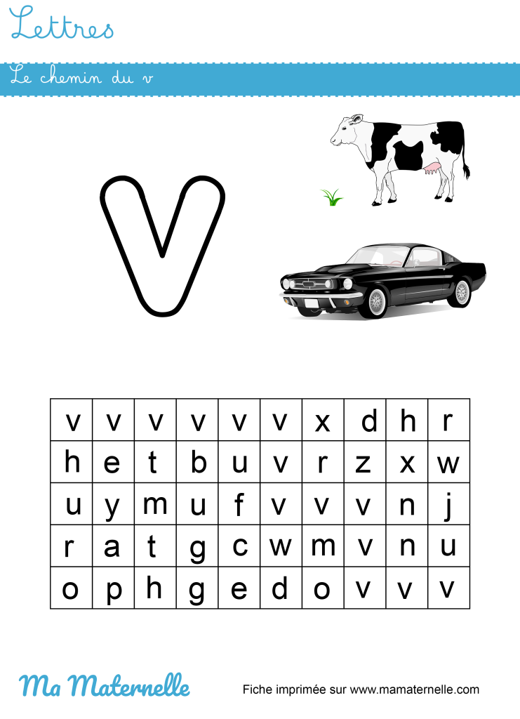 Grande section - Lettres : le chemin du v