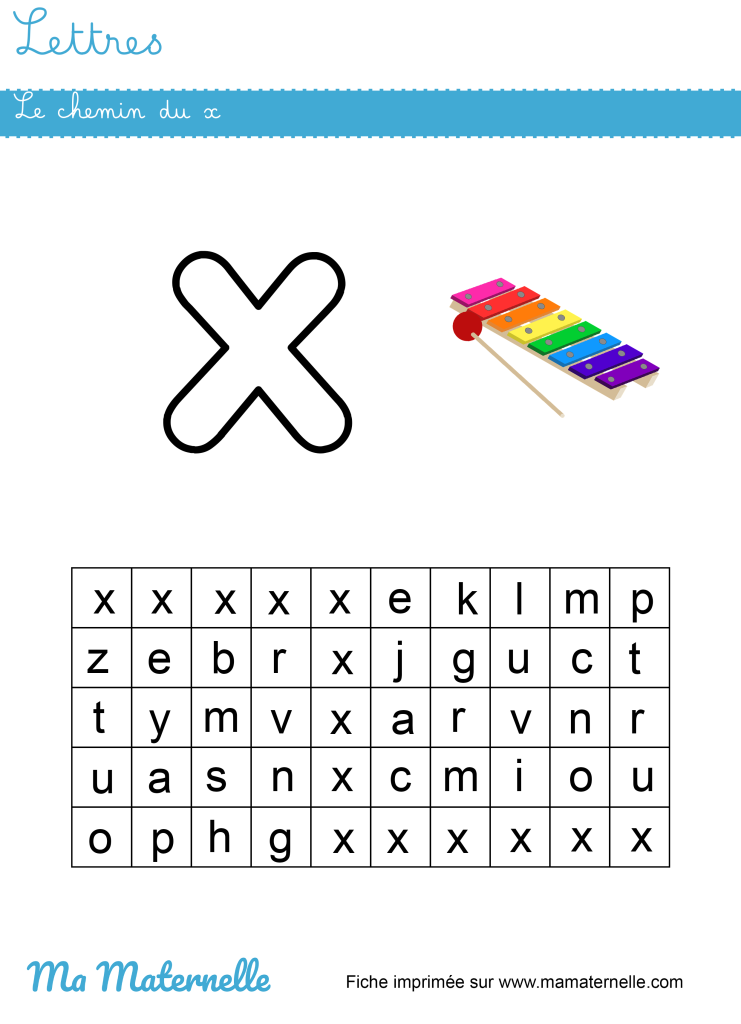 Grande section - Lettres : le chemin du x