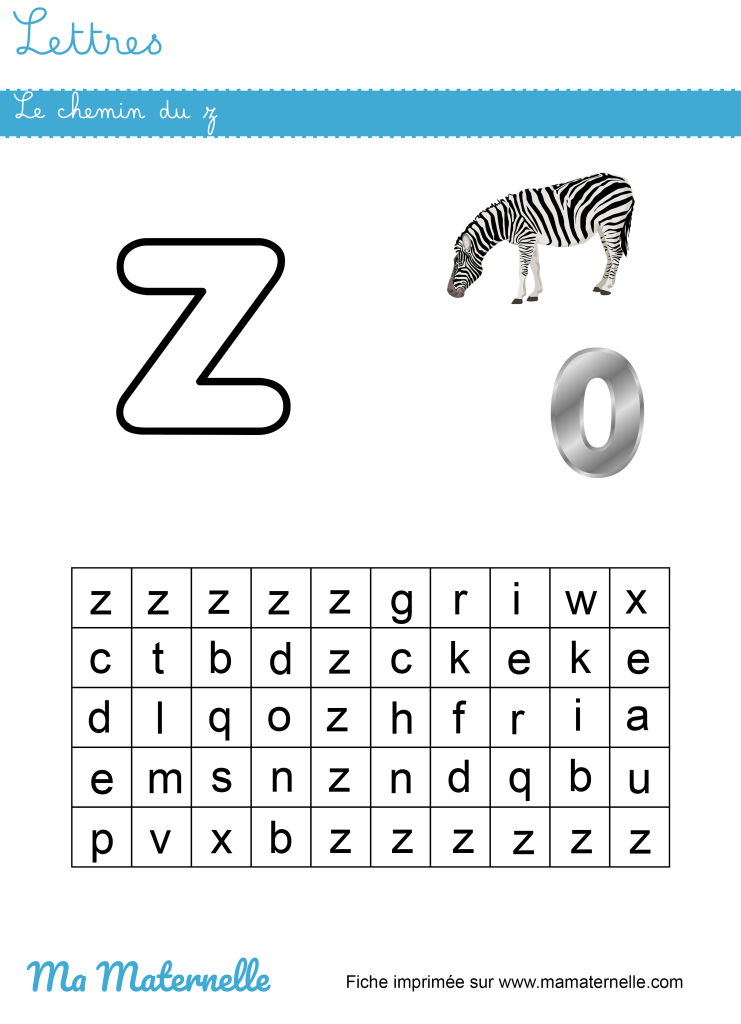 Grande section - Lettres : le chemin du z