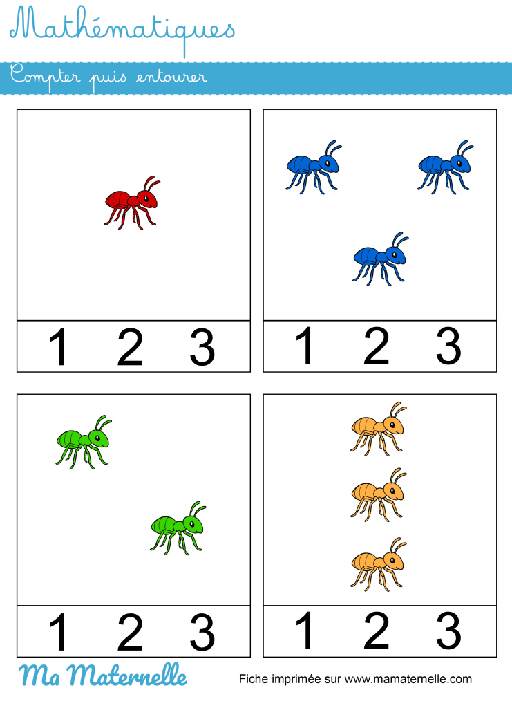 Petite section - Mathématiques : compter puis entourer