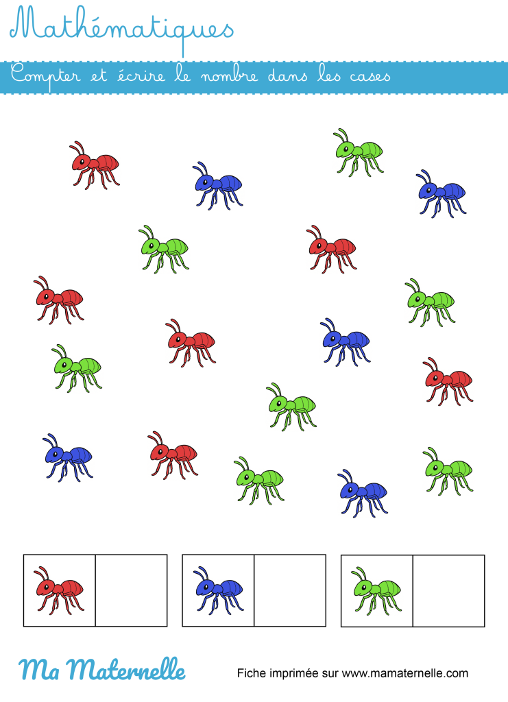 Grande section - Mathématiques : compter et écrire le nombre