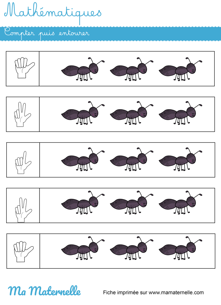 Petite section - Mathématiques : compter puis entourer