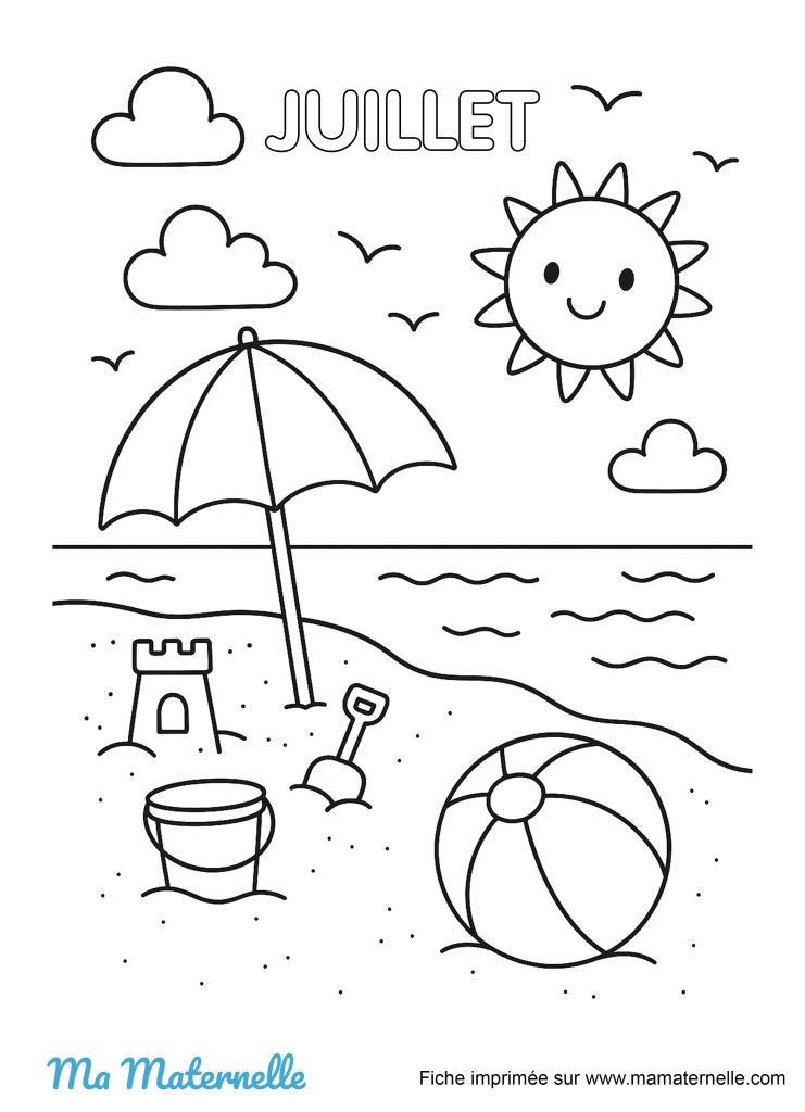 Activités - Coloriage du mois de Juillet