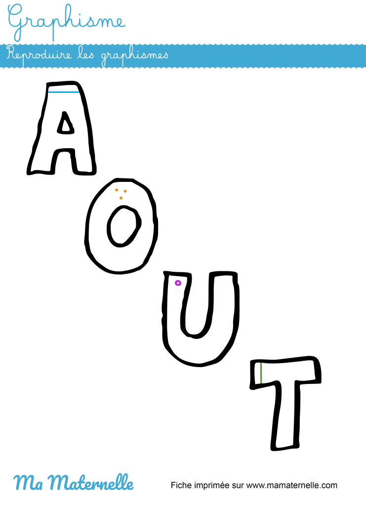 Grande section - Graphisme : reproduire les graphismes