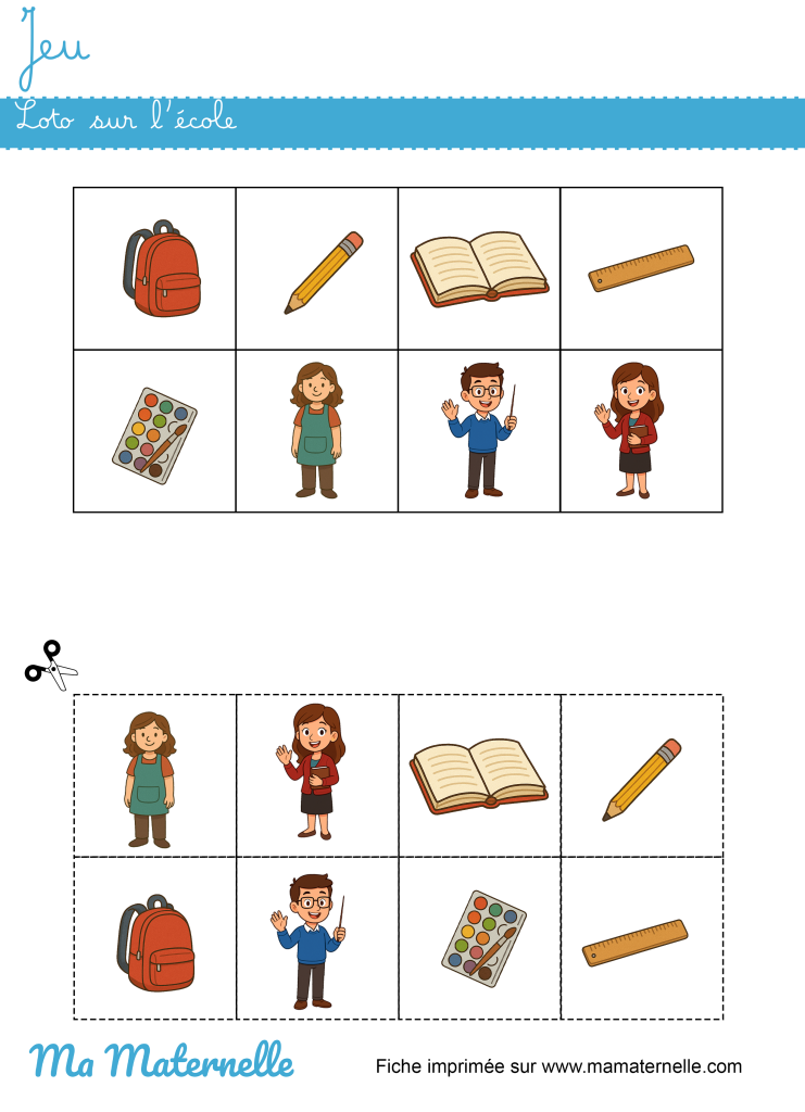 Activités - Jeu : loto sur l’école