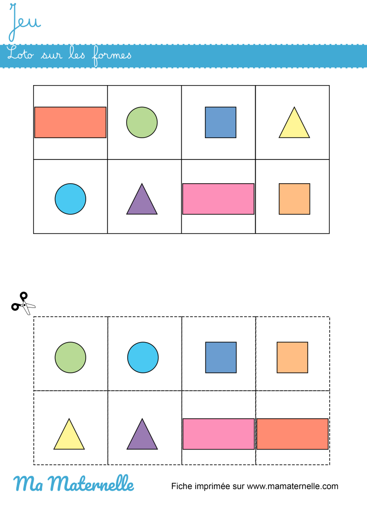 Activités - Jeu : loto sur les formes