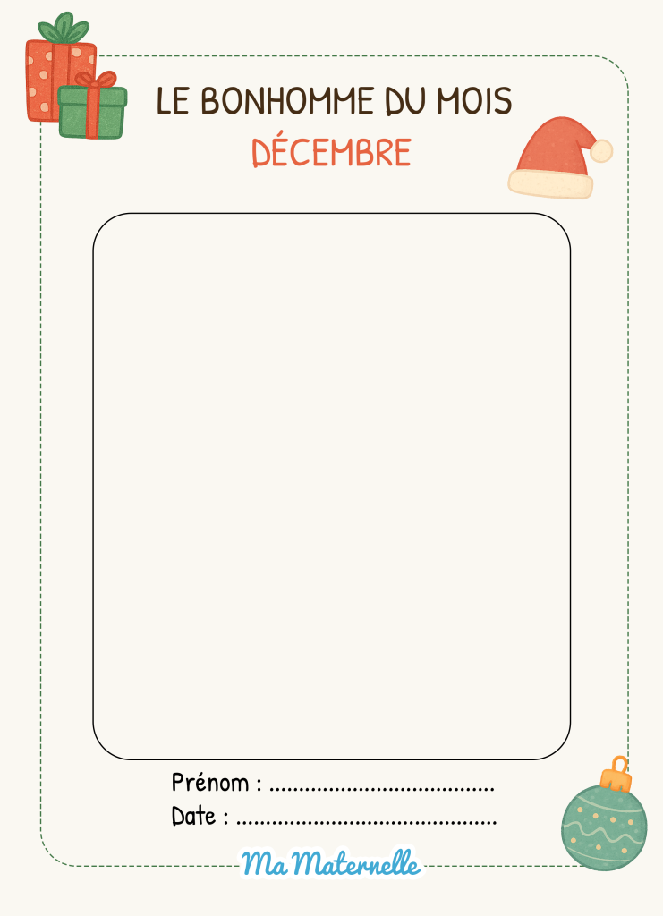 Activités - Activité : le bonhomme du mois