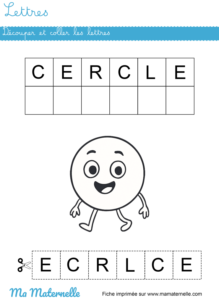 Petite section - Lettres : découper et coller les lettres