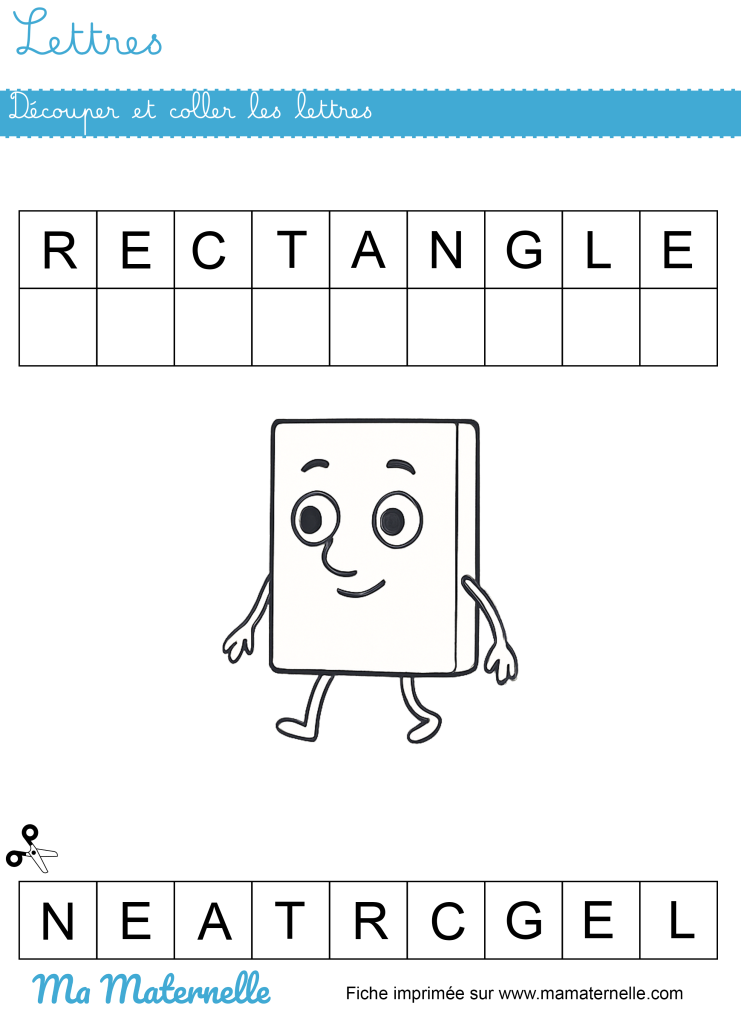 Petite section - Lettres : découper et coller les lettres