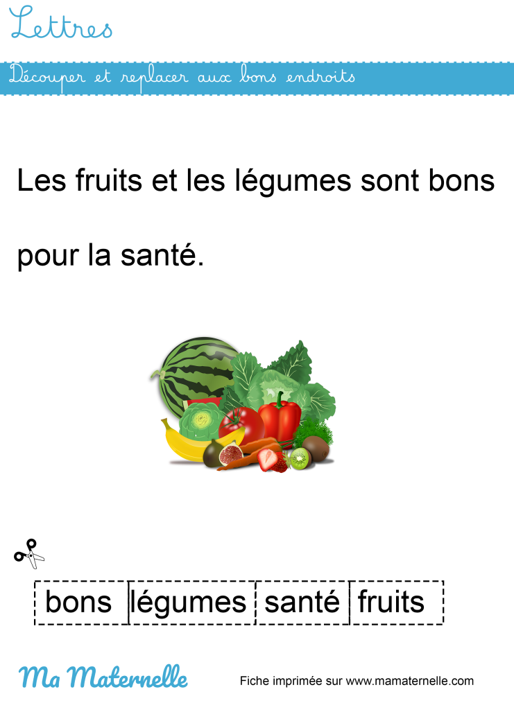 Grande section - Lettres : découper et replacer aux bons endroits
