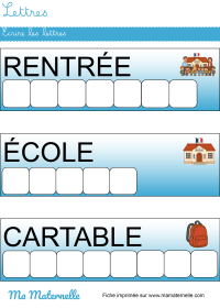 Moyenne section - Lettres : écrire les lettres