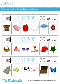 Moyenne section - Lettres : entourer les mots qui contiennent la lettre