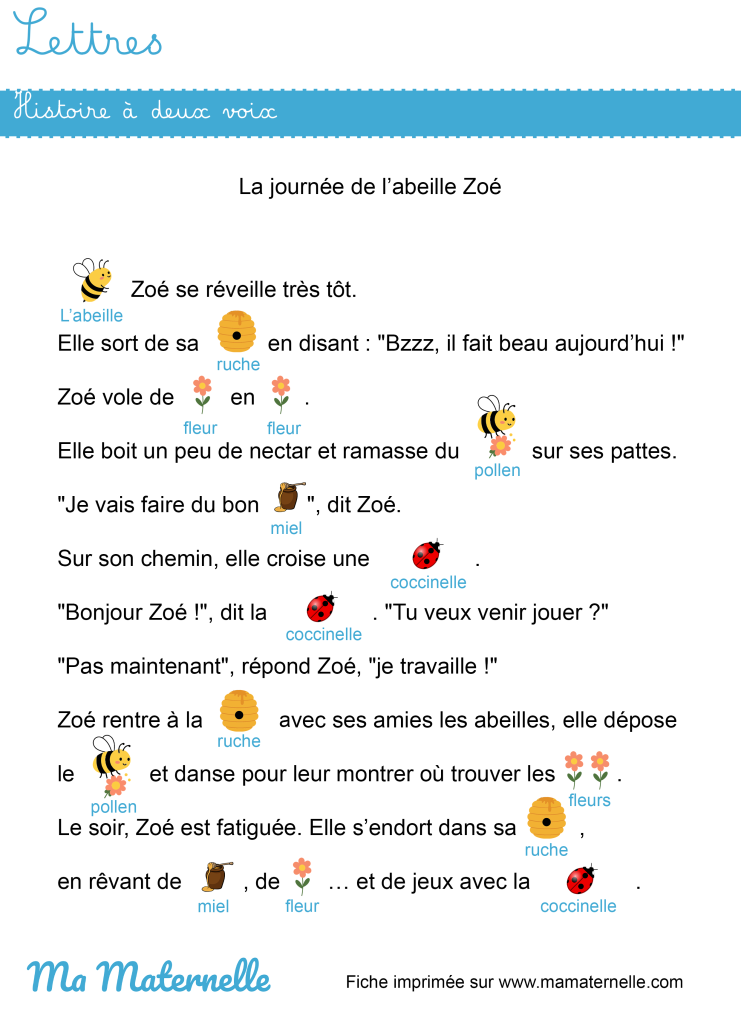 Grande section - Lettres : histoire à deux voix