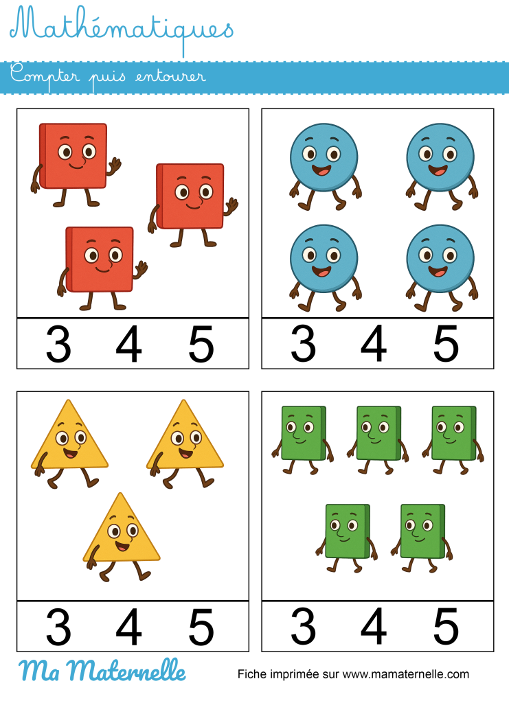Moyenne section - Mathématiques : compter puis entourer