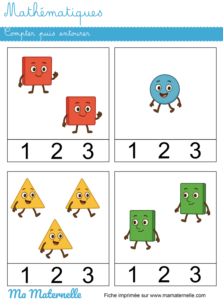 Petite section - Mathématiques : compter puis entourer