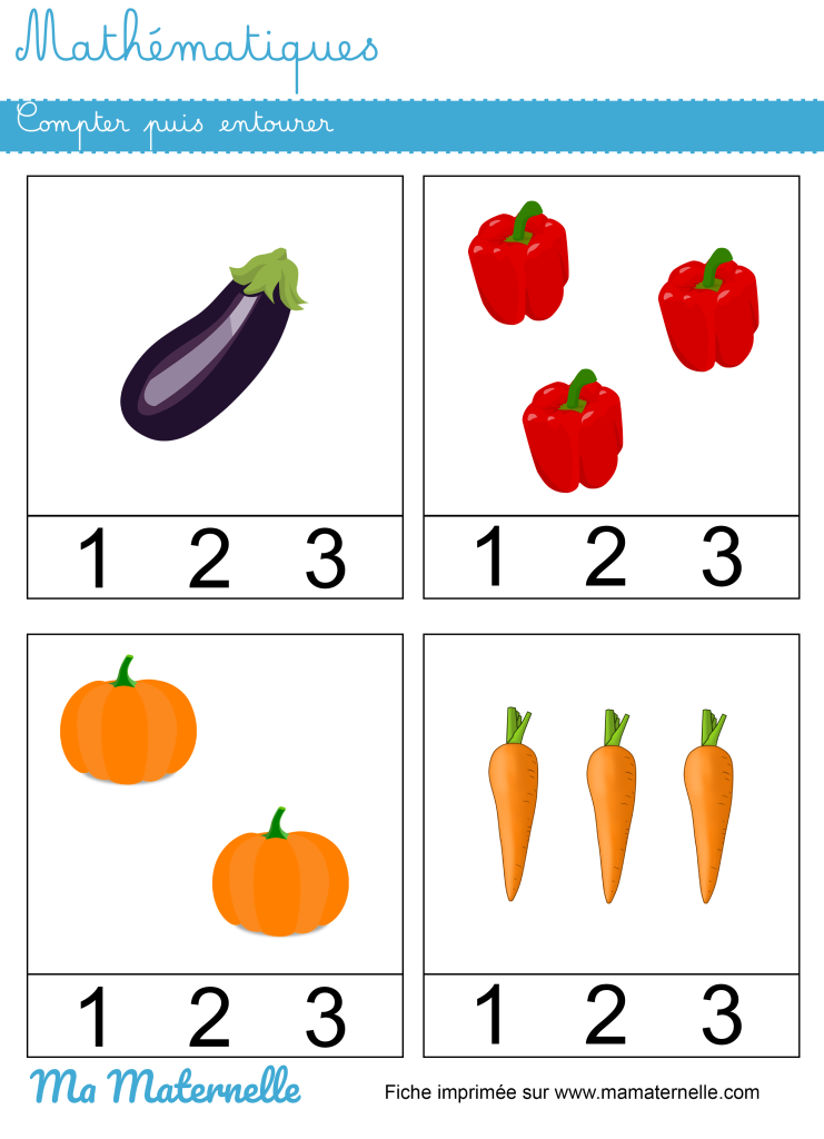 Petite section - Mathématiques : compter puis entourer