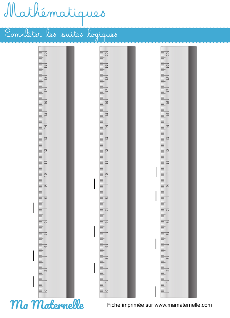 Grande section - Mathématiques : compléter les suites logiques