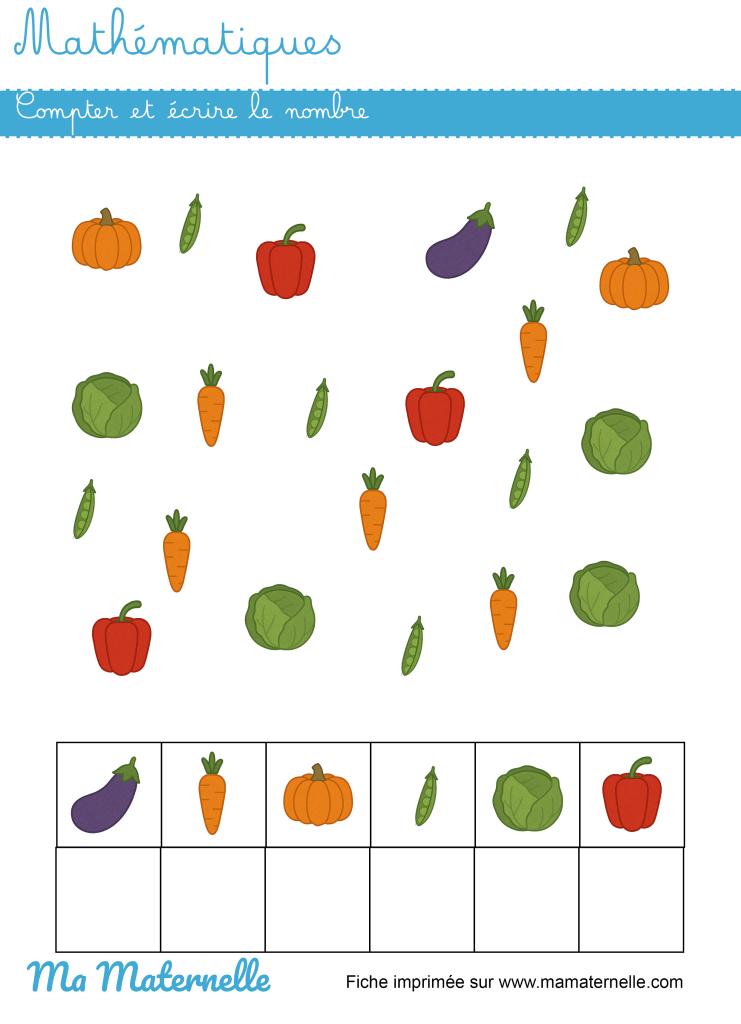 Grande section - Mathématiques : compter et écrire le nombre