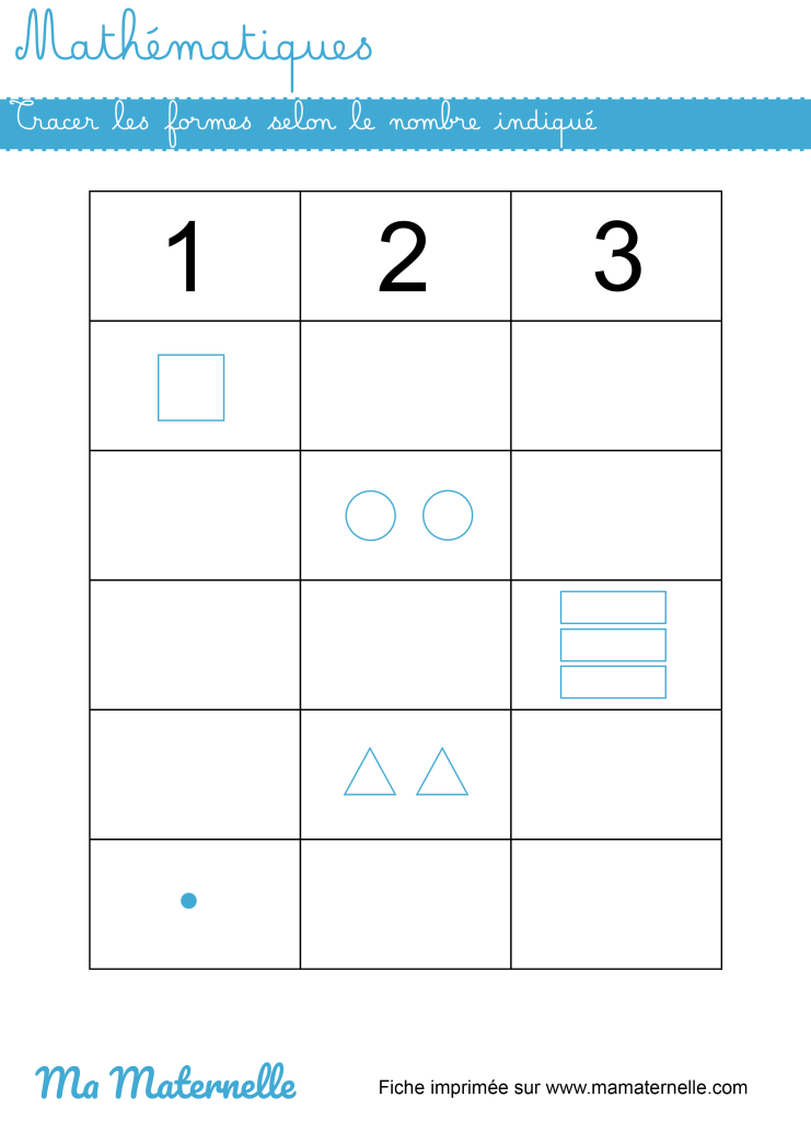 Grande section - Mathématiques : tracer les formes