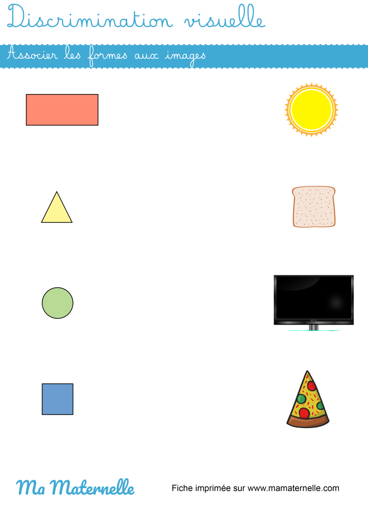 Moyenne section - Discrimination visuelle : associer aux images